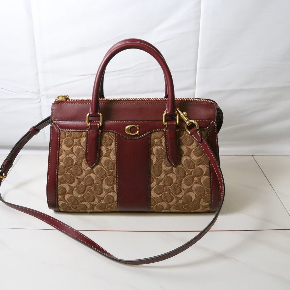 Coach Bond Bag in Red Signature Jacquard